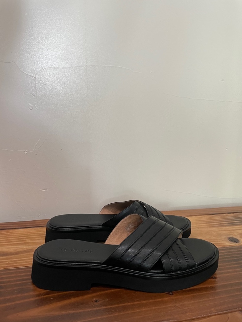 Madewell The Alina Platform Sandal In True Black Size 9 New! - Picture 7 of 12
